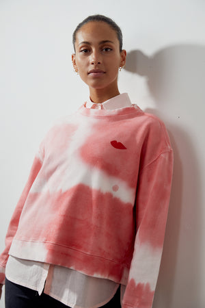 
            
                Load image into Gallery viewer, The Elvie Kiss Red Tie dye Sweat
            
        
