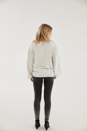 
            
                Load image into Gallery viewer, The Elvie Balloon Sleeve Grey Marle Sweat
            
        